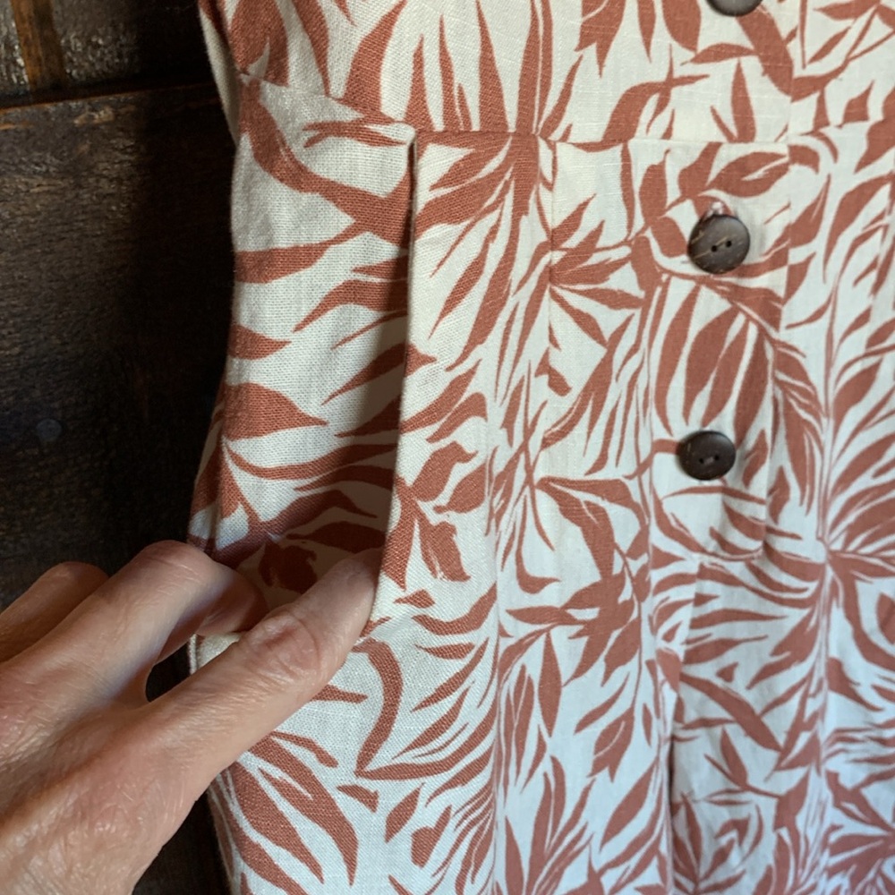 Monteau Los Angeles womens jumpsuit sleeveless size XS pockets boho linen blend - Picture 7 of 11